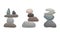 Smooth Stones and Pebbles Balancing on Each Other Creating Tower Vector Set