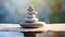 Smooth stones stacked in balance, tranquility and meditation. Zen background