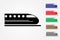 Smooth train running on rail using many colors on white background vector to mean fast delivery system