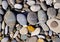 Smoothed pebbles on the beach by the Sea