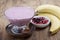 Smoothie with banana, blackberry ,pomegranate