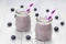 Smoothie with blueberry, banana, oats, almond milk and yogurt