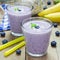 Smoothie with blueberry, banana, oats, almond milk and yogurt, square format