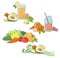 Smoothie. Fresh juice. Healthy diet. Fruit and vegetables. Clean food.