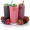 Smoothie fruit juice with fresh fruits isolated