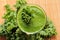 Smoothie with kale leafs