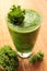 Smoothie with kale leafs