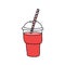 Smoothie milkshake doodle icon