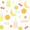 Smoothie pattern with funny fruits