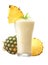 Smoothie pineapple yogurt on cutout PNG transparent background. Generative AI