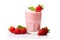 Smoothie Rasberry yogurt isolated on white background