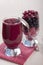 Smoothies of frozen raspberries, blueberries and cranberry with