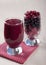 Smoothies of frozen raspberries, blueberries and cranberry with