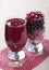 Smoothies of frozen raspberries, blueberries and cranberry with