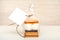 Smore - cookies, chocolate and marshmallows - traditional dessert - square favor tag mockup
