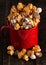 Smore Flavored Popcorn in a Camping Mug