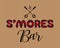 Smores bar buffalo plaid letters flat sign vector