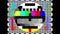 SMPTE color bars with Glitch effect. SMPTE color stripe technical problems and swipe picture. Test pattern from tv