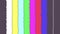 SMPTE color bars with VHS and glitch effects. SMPTE color stripe technical problems and retro tv screen flickering.