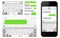 SMS chat composer. Smartphone chatting sms template bubbles.