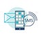 SMS, email notification for smartphone vector icon