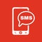 The sms icon. Smartphone and telephone, communication, message symbol. Flat