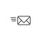 Sms line icon illustration, Email envelope button. Contakt address, inbox.