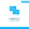 Sms, Message, Popup, Bubble, Chat Blue Solid Logo Template. Place for Tagline