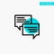 Sms, Message, Popup, Bubble, Chat turquoise highlight circle point Vector icon
