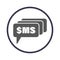 SMS messages grainy textured icon. Dirty borders collection. Vector illustration. EPS 10.
