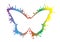 Smudge splash rainbow grunge butterfly icon isolated
