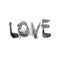 Smudged grungy handwritten word - Love