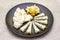 Snack assorted cheeses plate