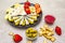 Snack assorted cheeses plate