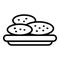 Snack food icon outline vector. Plate meat