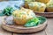 Snack muffins with spinach and feta cheese