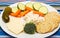 Snack Plate of Chicken Salad Cheese Crackers and Vegetables