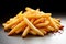 Snack time delicious French fries showcased on a white background