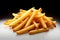 Snack time delicious French fries showcased on a white background