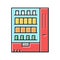 snack vending machine motel color icon vector illustration