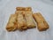 Snacks from Indonesia made from flour and other ingredients are called risoles which contain sliced chicken