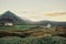 Snaefellsjokull, view of the famous mountain snow and the village in the western of Iceland, Europe