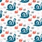 snail abstract illustration seamless pattern