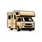 Snail camper, RV - camper van - caravan - motor home isolated vector