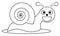 Snail cartoon, picture for children to be colored, isolated.