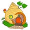 Snail fairy house handdrawn