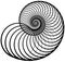 Snail, helix made of inward rotating circles. Abstract element i