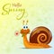 Snail holding a flower in the spring cartoon objects frame