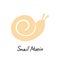 A snail icon for use in cosmetic designs. A hand-drawn snail icon. A simple logo. Vector