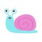 Snail icon. Violet purple shell. Cute cartoon kawaii funny character. Insect isolated. Big eyes. Blue body. Smiling face. Flat